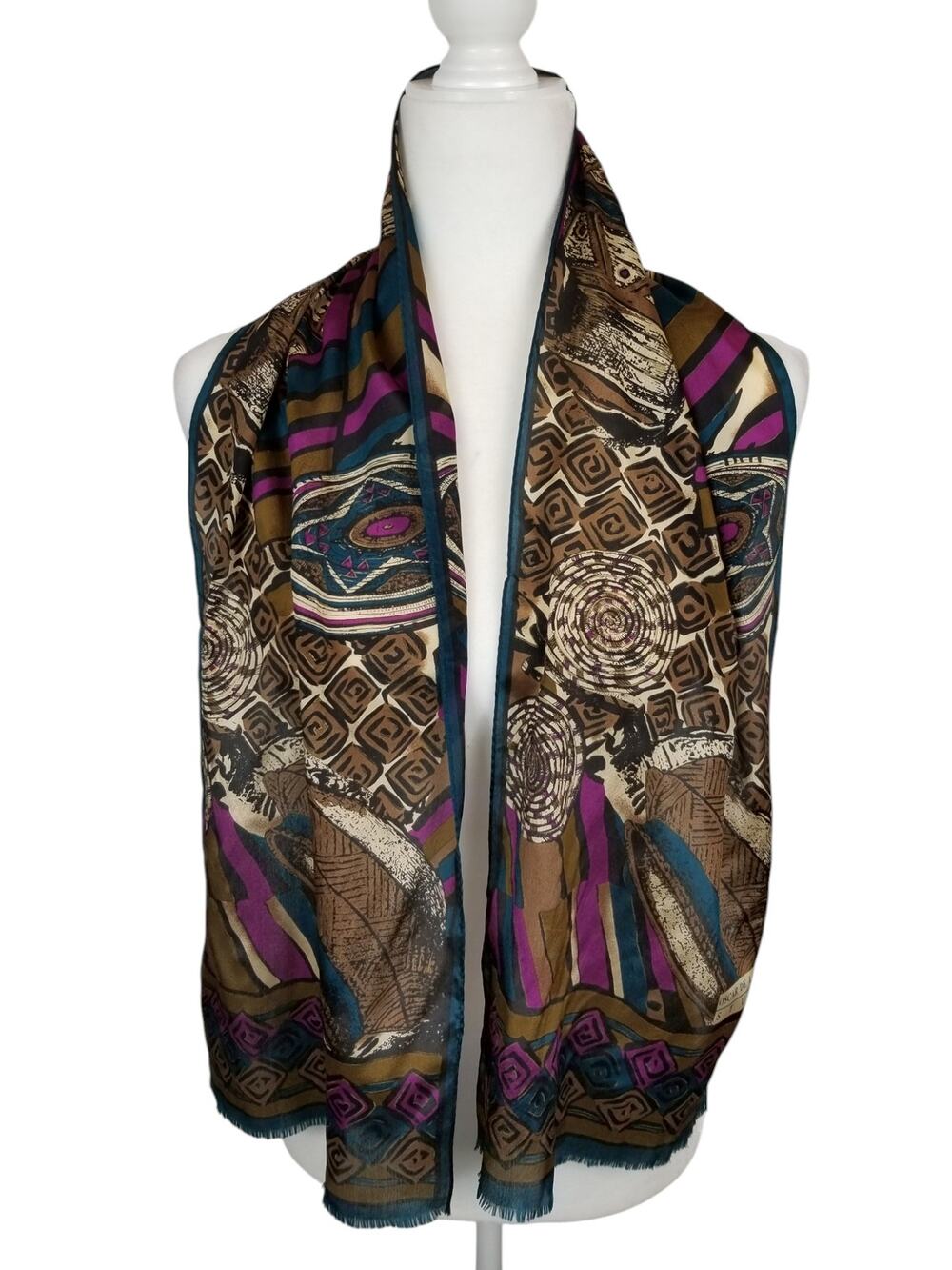 Oscar De La Renta Women's Rectangle Silk Scarf Jewel Tones